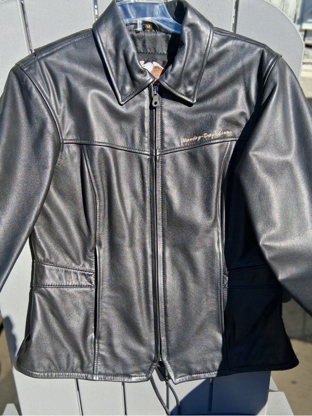 Harley-Davidson Black Women's Faux Leather Zip Jacket